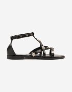 ciaodeo Sandale Negre cu Nituri Metalice Merarose