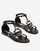 ciaodeo Sandale Negre cu Nituri Metalice Merarose