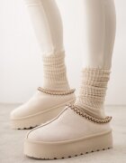  Cizme de iarnă Bej cu platformă cu carâmb scurt și model brodat Zivilae