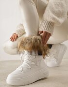  Cizme de zăpadă Albe cu Talpă Groasă cu Blană Uplift