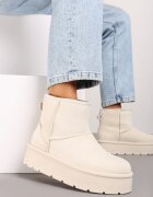  Cizme de zăpadă Bej slip-on cu platformă netedă Irindara