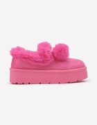  Cizme de zăpadă Fucsia pe platformă cu pompoane și blană artificială decorativă Iriviane