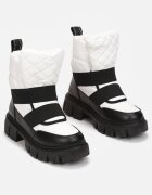  Cizme de zăpadă Negre-Albe Slip-on Matlasate Arjis
