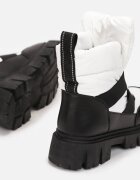  Cizme de zăpadă Negre-Albe Slip-on Matlasate Arjis