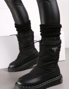  Cizme de zăpadă Negre Matlasate cu guler elastic Hasmenna