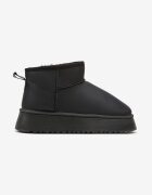  Cizme de zăpadă Negre model slip-on netede casual cu talpă groasă Tinaretia