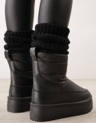  Cizme de zăpadă Negre Vices pe Platformă Decorate cu matlasare Inathoria
