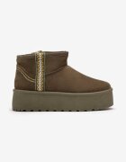  Cizme de zapadă Verzi tip slip-on cu curea decorativă și talpă groasă Veonli
