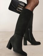  Cizme Elegante Negre din Piele Ecologică cu Toc Mic Tip Block Sagirra