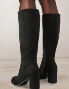  Cizme Elegante Negre din Piele Ecologică cu Toc Mic Tip Block Sagirra
