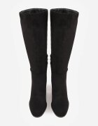  Cizme Elegante Negre din Piele Ecologică cu Toc Mic Tip Block Sagirra