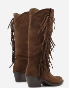  Cizme Maro Cowboy cu toc conic Decorate cu franjuri Reianeva