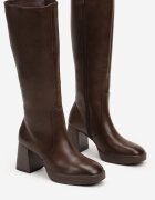  Cizme Maro închis cu toc gros cu izolație ușoară Ansilaria