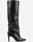 c'm paris Cizme cu drapaj și toc stiletto Merae Negre