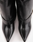 c'm paris Cizme cu toc stiletto și guler răsfrânt decorate cu cataramă la bază Seraphe Negre