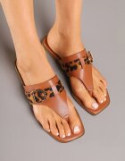 c'm paris Papuci Maro Deschis cu Cataramă Decorativă și Inserații Animal Print Savicelle