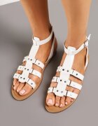 c'm paris Sandale Albe Gladiator Cu Cataramă Desarisa