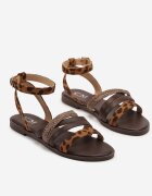 c'm paris Sandale Maro cu curele decorative cu imprimeu animal Damivaya