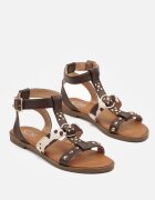 c'm paris Sandale Maro Tip Gladiator cu Nituri Decorative Borritis