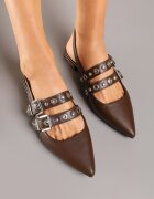c'm paris Sandale Maro Tip Slingback Decorate Cu Catarame Selritia
