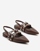 c'm paris Sandale Maro Tip Slingback Decorate Cu Catarame Selritia