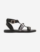 c'm paris Sandale Negre Tip Gladiator cu Nituri Decorative Borritis
