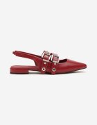 c'm paris Sandale Roșii Tip Slingback Decorate cu Catarame Selritia