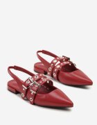 c'm paris Sandale Roșii Tip Slingback Decorate cu Catarame Selritia