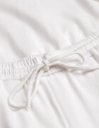  Compleu Alb de Bumbac: Bluză Scurtă cu Elastic și Pantaloni Largi cu Șnur în Talie Rionnea