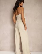  Compleu costum bej pantaloni largi și vestă Nenisse