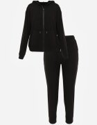  Compleu de Trening Negru din 2 piese cu Bluză și Pantaloni Seraphira