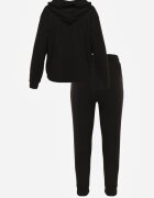  Compleu de Trening Negru din 2 piese cu Bluză și Pantaloni Seraphira