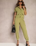  Compleu din 2 piese cu Bluză și Pantaloni Verde închis Ezrala