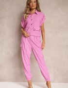  Compleu Fucsia din 2 piese cu Bluză și Pantaloni Ezrala