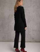  Compleu Negru din tricot Pantaloni cu croială lejeră Bluză și Cardigan deschis Irithaele