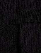  Compleu Negru din tricot Pantaloni cu croială lejeră Bluză și Cardigan deschis Irithaele