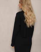  Compleu Negru din Tricot Rochie fără Mâneci și Top Semi-golf Croi Liliac Isabeline