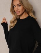  Compleu Pulover Negru din Viscoză cu Rochie Asortată și Pulover cu Croi mai Scurt Rinmara
