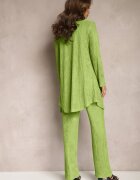  Compleu Verde deschis cu striații decorative cu Cămașă Top și Pantaloni Raliva