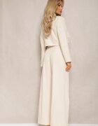  Costum Bej Sacou Cropped și Pantaloni Largi Mairilee