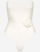  Costum de baie Bej deschis cu curea și cu colier cu floare 3D Irisrita