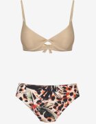  Costum de baie Bikini Bej închis cu Sutien întărit și Chiloți cu model Pialette