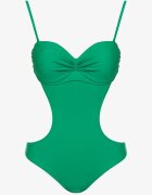  Costum de baie întreg Verde cu Decupaje în Talie și la Spate Tovantia