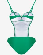  Costum de baie întreg Verde cu Decupaje în Talie și la Spate Tovantia