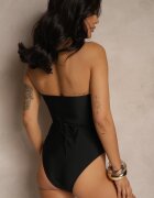  Costum de baie Negru cu Centură și cu Colier cu Floare 3D Irisrita