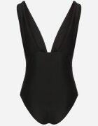  Costum de baie Negru Întreg Decorat cu aplicație Floare 3D cu întărire Seliris