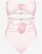  Costum de baie Roz Întreg Fără bretele cu aplicație florală Nansilah