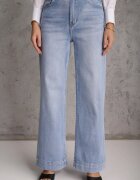 daysie Blugi Albastre High Waist Wide Leg din Bumbac Grynola