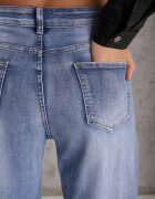 daysie Blugi Albaștri de Bumbac Mom Fit Talie Înaltă Stil Clasic Vilinira