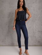 daysie Blugi Albaștri Skinny cu Margini Franjurate Janitha